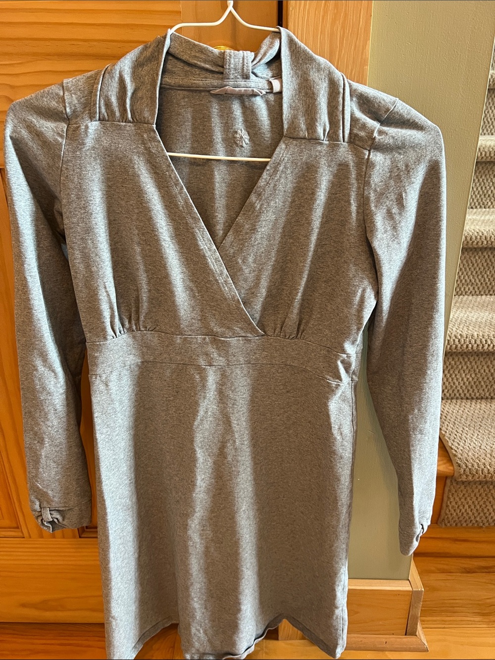 Athleta Heather Gray Long Sleeve Wrap Dress